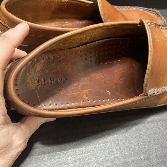 LL Bean Mens Sz 12 EE Casco Bay Mocs Loafers #299805 Brown Leather Loafers Shoes main image 6